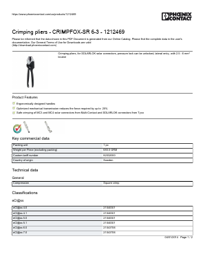 CRIMPFOX-SR-6-3 Datasheet PDF Phoenix Contact