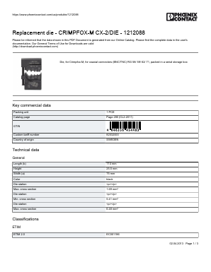 CRIMPFOX-M-CX-2 Datasheet PDF Phoenix Contact