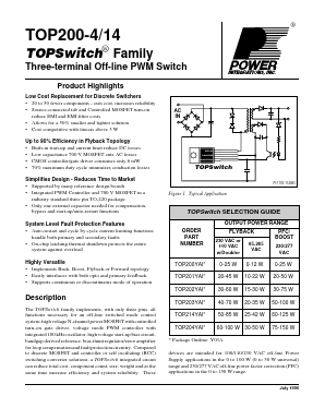 TOP202 Datasheet PDF Power Integrations, Inc