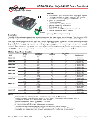 MPB125-4350 Datasheet PDF Power-One Inc.