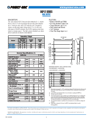 DGP12U5D15 Datasheet PDF Power-One Inc.
