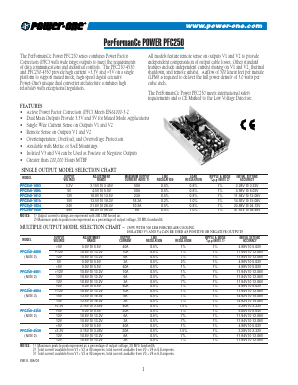 PFC250-4000 Datasheet PDF Power-One Inc.