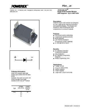 PS411825 Datasheet PDF Powerex
