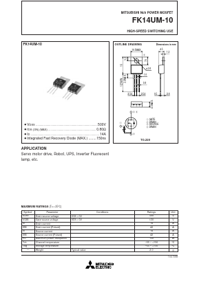 FK14UM-10 Datasheet PDF Powerex