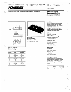KD7212A2 Datasheet PDF Powerex
