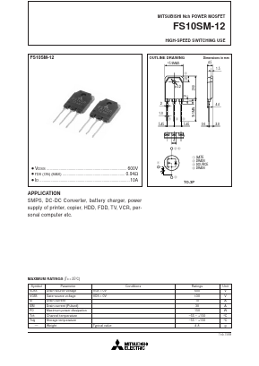 FS10SM-12 Datasheet PDF Powerex