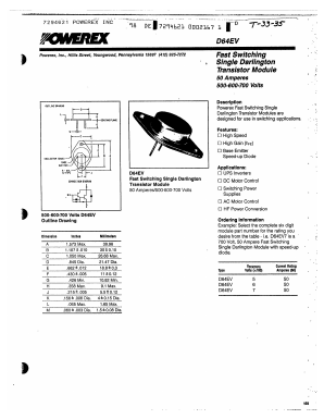 D64EV Datasheet PDF Powerex