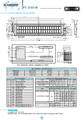 PC2002-M Datasheet PDF Powertip Technology
