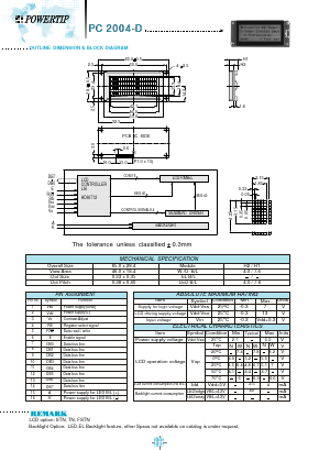 PC2004-D Datasheet PDF Powertip Technology