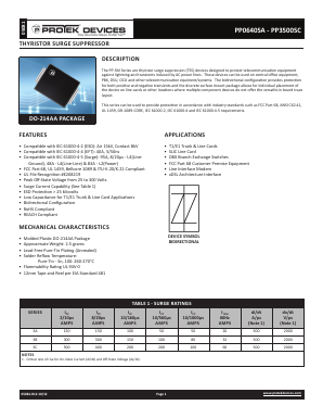 PP0800SC Datasheet PDF ProTek Devices.
