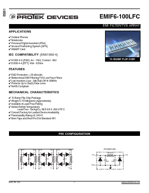 EMIF6-100LFC Datasheet PDF ProTek Devices.