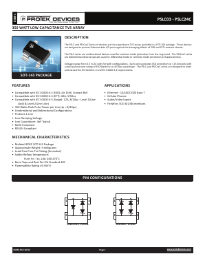 PSLC15C-LF-T13 Datasheet PDF ProTek Devices.