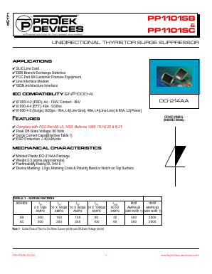 PP1101SB Datasheet PDF ProTek Devices.