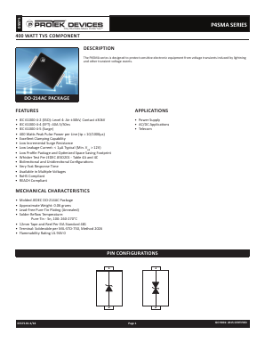 P4SMA400A Datasheet PDF ProTek Devices.