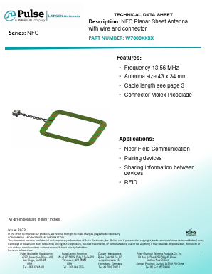 W7000 Datasheet PDF Pulse Electronics
