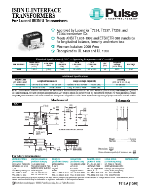 T4008 Datasheet PDF Pulse Electronics
