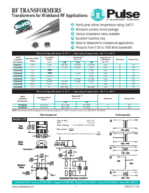 CX2163LNLT Datasheet PDF Pulse Electronics