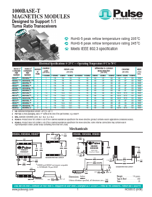 H5089 Datasheet PDF Pulse Electronics