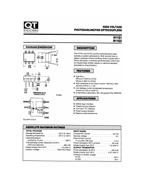 H11G1 Datasheet PDF QT Optoelectronics => Fairchildsemi