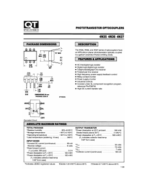 4N35 Datasheet PDF QT Optoelectronics => Fairchildsemi