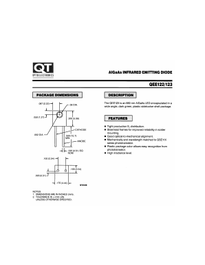 QEE123 Datasheet PDF QT Optoelectronics => Fairchildsemi