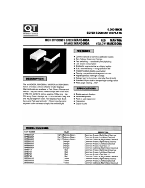 MAN3820A Datasheet PDF QT Optoelectronics => Fairchildsemi