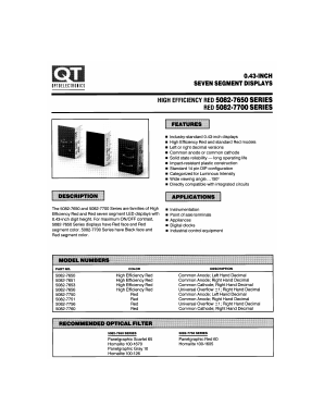 5082-7750 Datasheet PDF QT Optoelectronics => Fairchildsemi