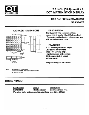 GMA26881C Datasheet PDF QT Optoelectronics => Fairchildsemi