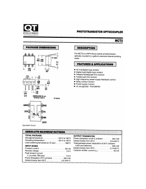 MCT2 Datasheet PDF QT Optoelectronics => Fairchildsemi