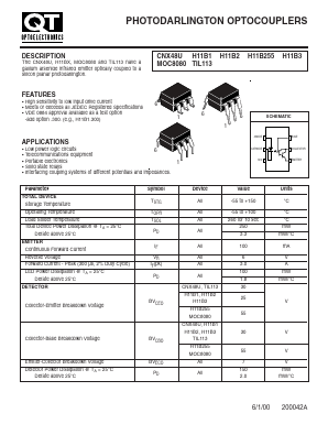 CNX48U Datasheet PDF QT Optoelectronics => Fairchildsemi