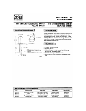MV6951 Datasheet PDF QT Optoelectronics => Fairchildsemi