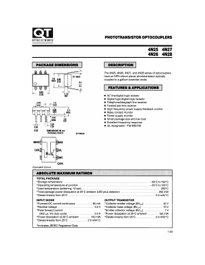 4N25 Datasheet PDF QT Optoelectronics => Fairchildsemi
