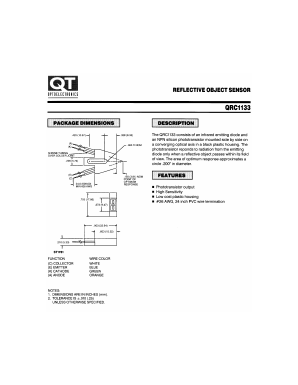 QRC1133 Datasheet PDF QT Optoelectronics => Fairchildsemi