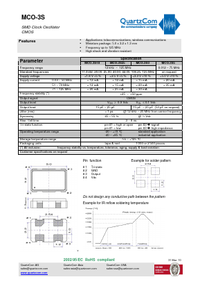 MCO-3S18 Datasheet PDF QUARTZCOM the communications company