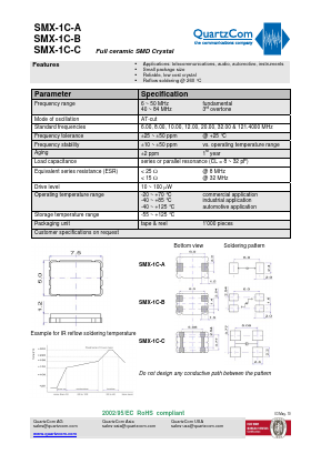 SMX-1C-A Datasheet PDF QUARTZCOM the communications company