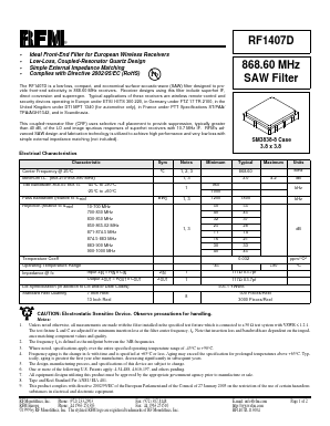 RF1407D Datasheet PDF RF Monolithics, Inc