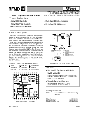 RF6001 Datasheet PDF RF Micro Devices