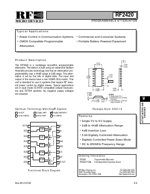 RF2420PCBA Datasheet PDF RF Micro Devices