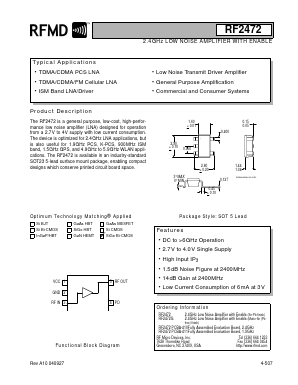 RF2472 Datasheet PDF RF Micro Devices
