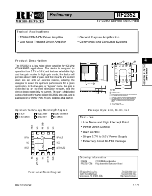 RF2352 Datasheet PDF RF Micro Devices