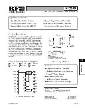 RF2619PCBA Datasheet PDF RF Micro Devices