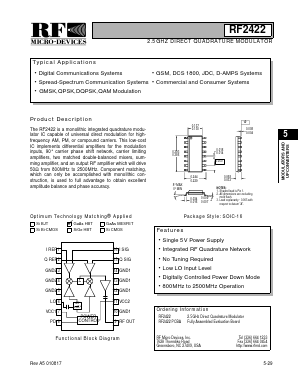 RF2422PCBA Datasheet PDF RF Micro Devices