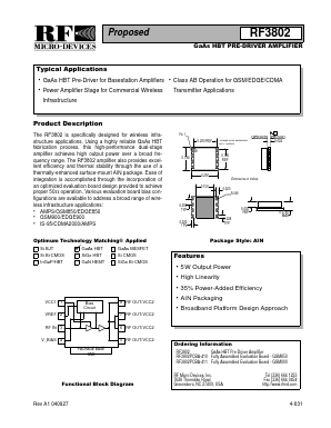 RF3802 Datasheet PDF RF Micro Devices
