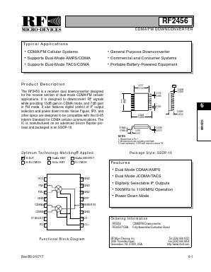 RF2456 Datasheet PDF RF Micro Devices