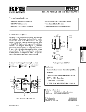 RF9957PCBA Datasheet PDF RF Micro Devices
