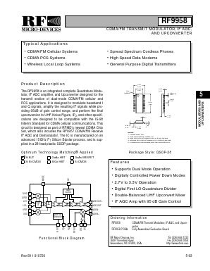 RF9958PCBA Datasheet PDF RF Micro Devices
