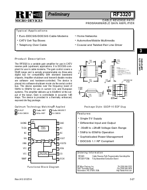 RF3320 Datasheet PDF RF Micro Devices