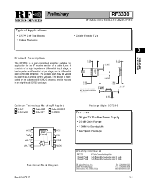 RF3330 Datasheet PDF RF Micro Devices