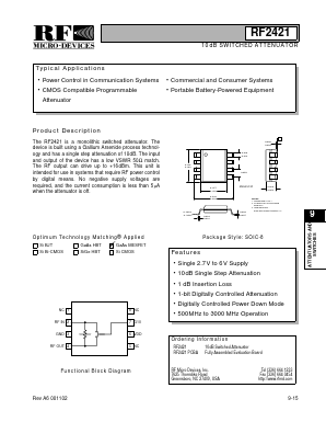 RF2421PCBA Datasheet PDF RF Micro Devices