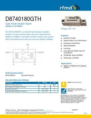 D8740180GTH Datasheet PDF RF Micro Devices